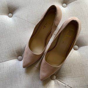 Size 7 Lulus blush pink block heel pumps